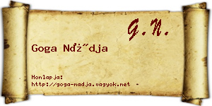 Goga Nádja névjegykártya